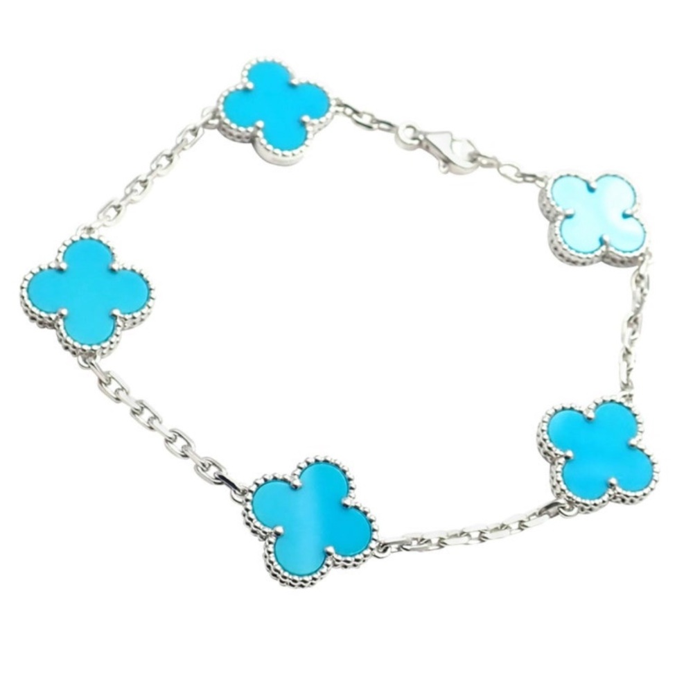 Turquoise Quatrefoil Clover 5 motifs Bracelet
